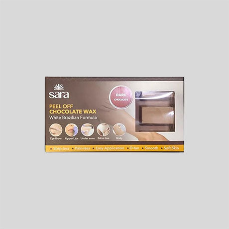 Sara Peel off Dark Chocolate Wax with Organic Cocoa - Professional Body Face Arm Legs Hair Removal Wax | 500g